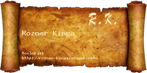 Rozner Kinga névjegykártya